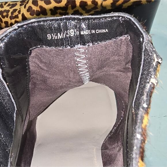 1.State Leopard Print Ankle Boots Pointed Toe Block Heel Western Style Booties - Picture 9 of 11